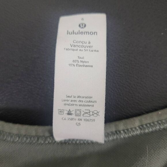 Lululemon Womens Size 6 High Neck Sports Bra Green Racerback Style Stretch - Picture 3 of 5